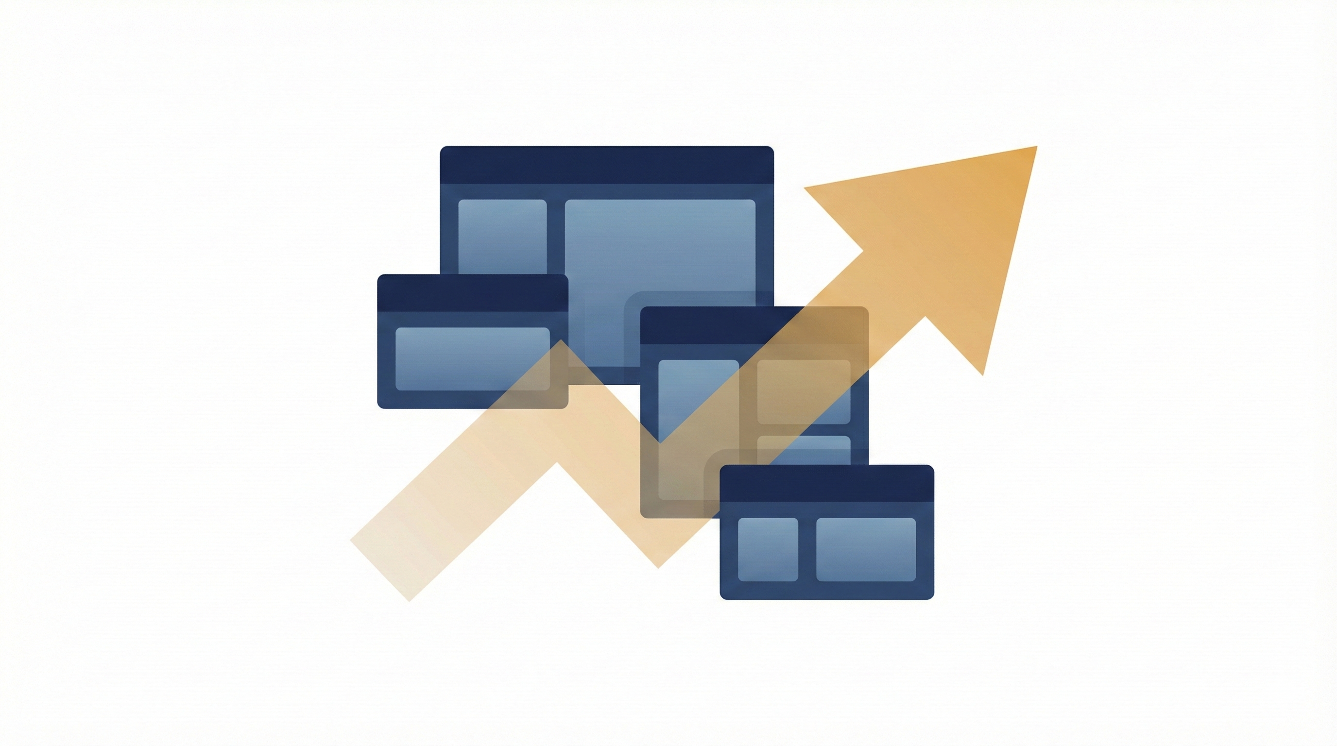 Illustration of stacked systems lagging behind growth