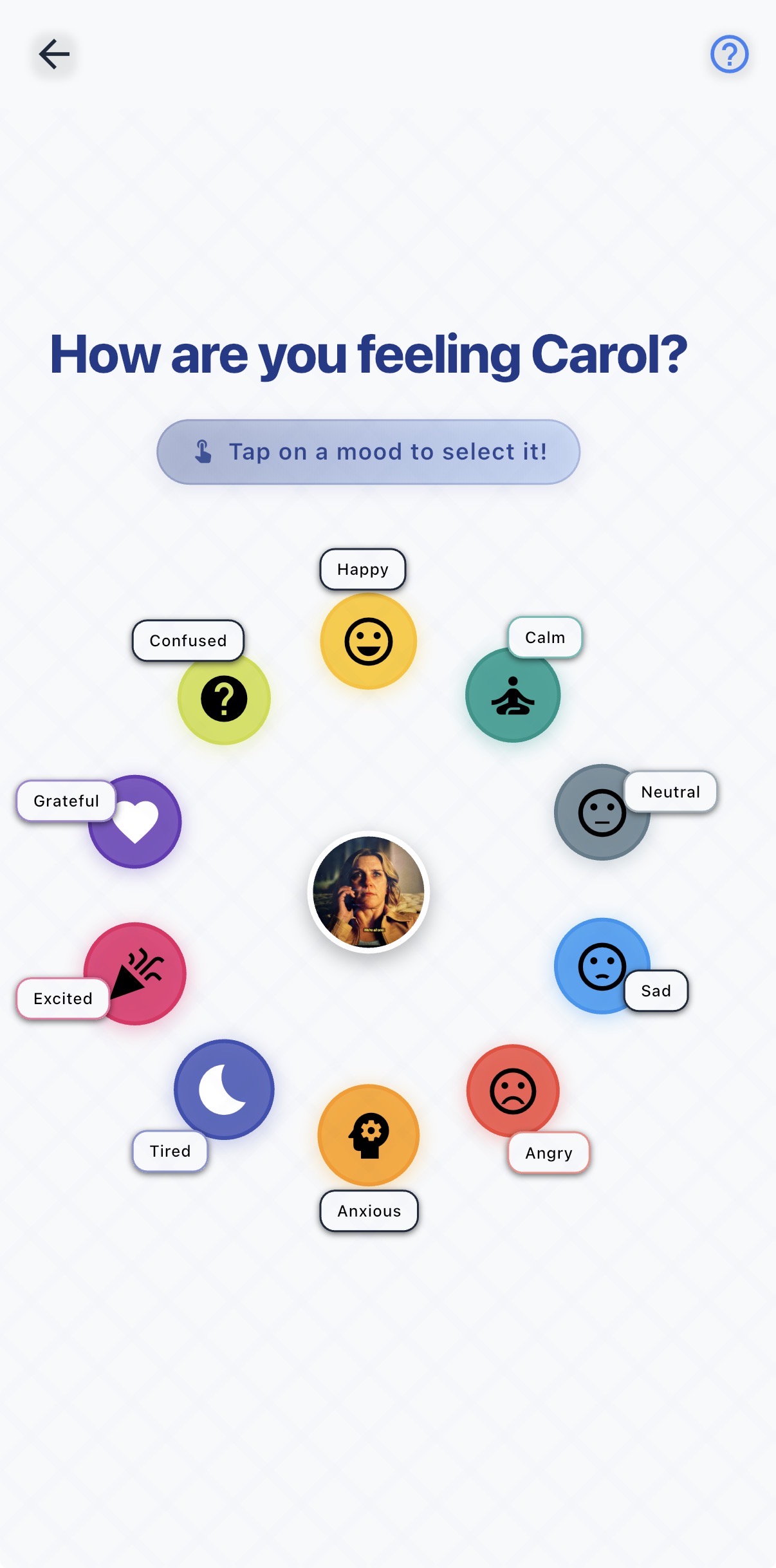 Mood selection wheel
